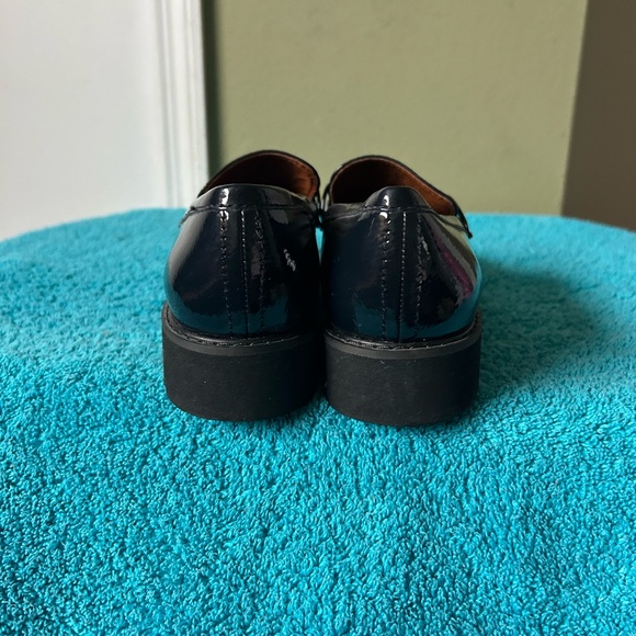 Franco Sarto Dark Blue Loafers with Silver Accent Like New - Picture 3 of 9